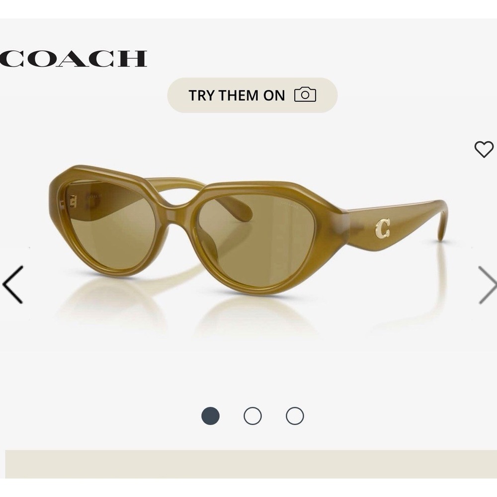Coach HC8433U Cat Eye Sunglasses Milky Wasabi Green Tinted Lenses UV400 NEW